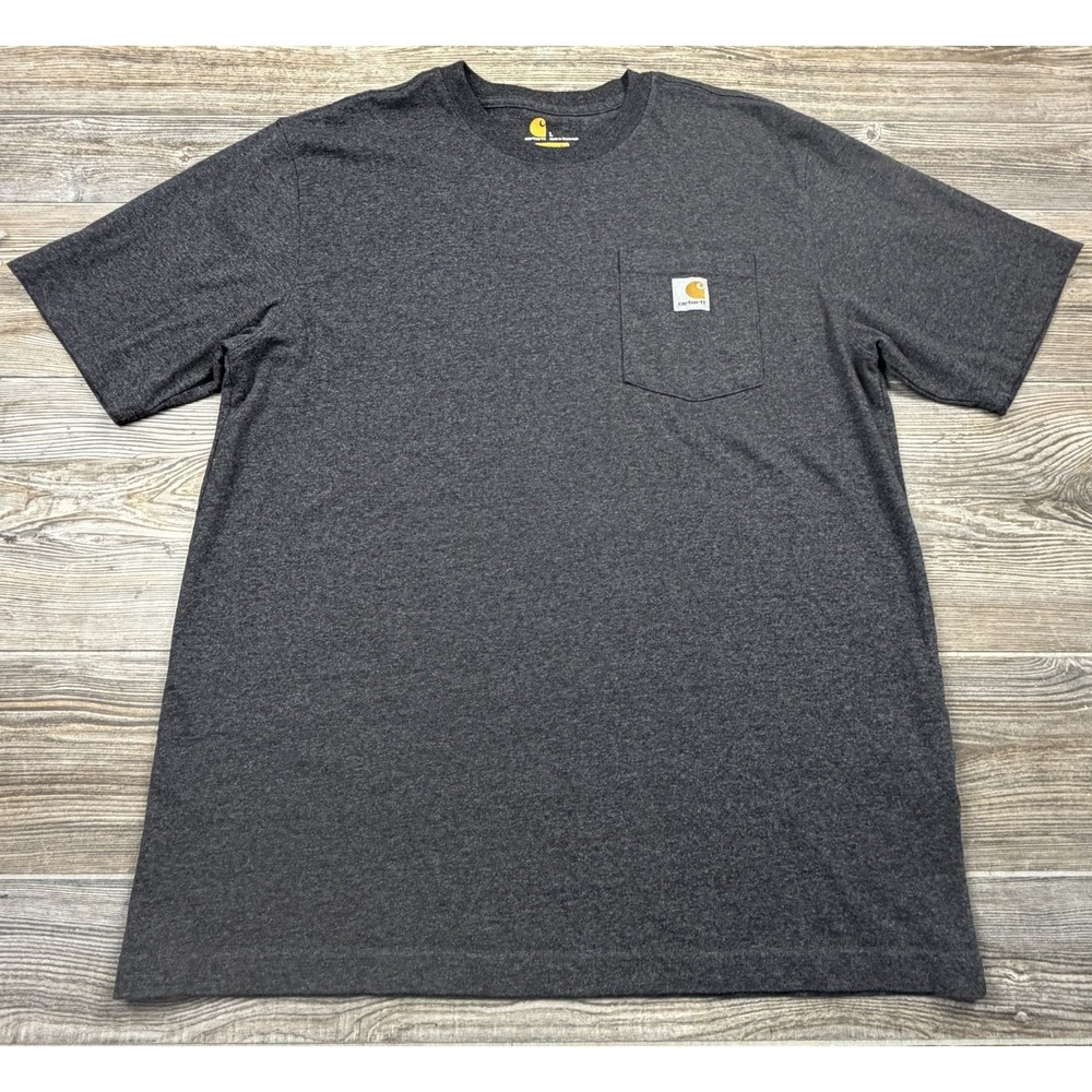 Carhartt T-Shirt Mens‎ Large Heather Gray Original Fit Short Sleeve Chest Pocket